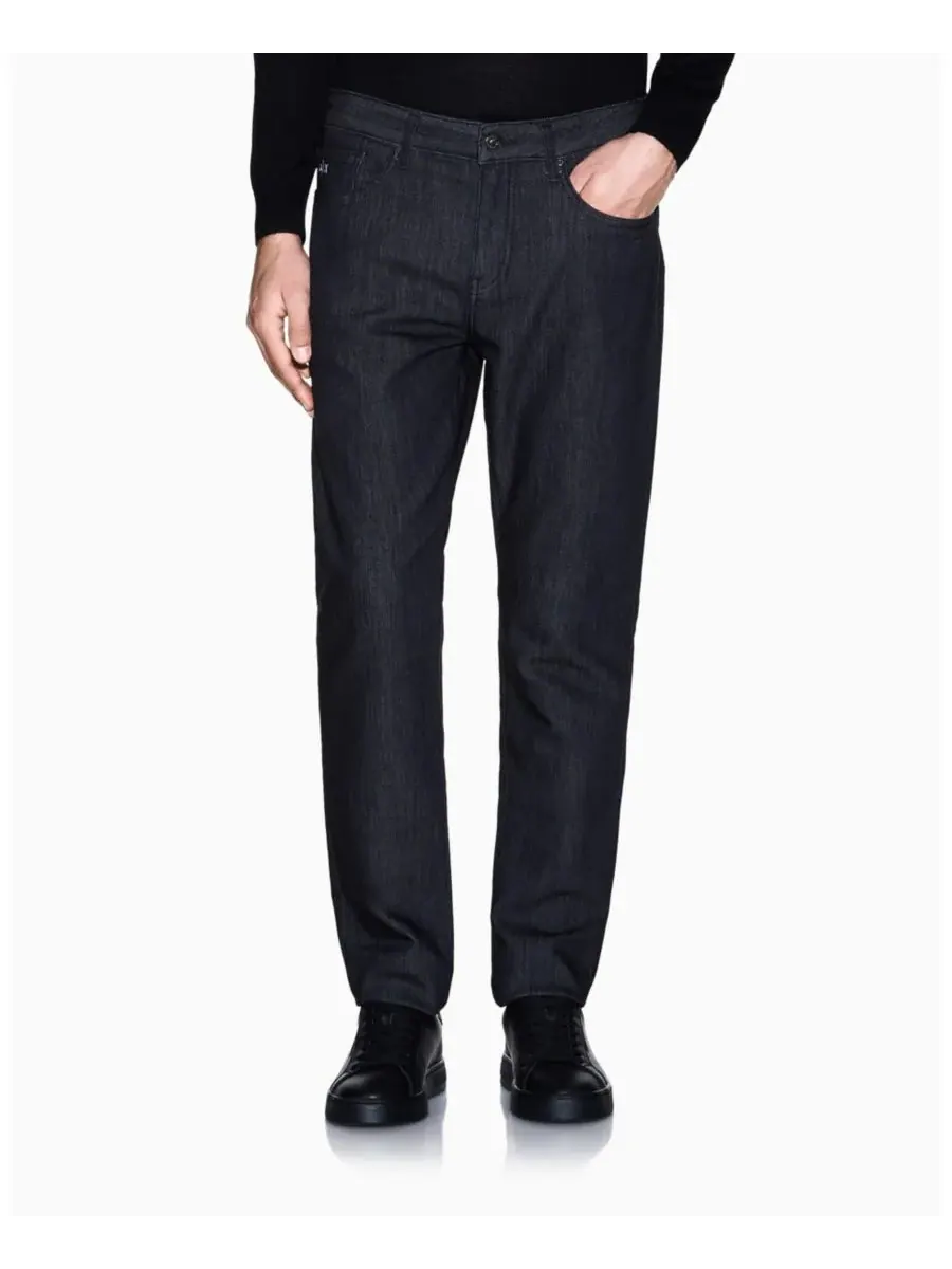 A|X Armani Exchange Мужские джинсы J14 Slim Gold Splatter — изображение 6 из 10, синий джинсовый синий
