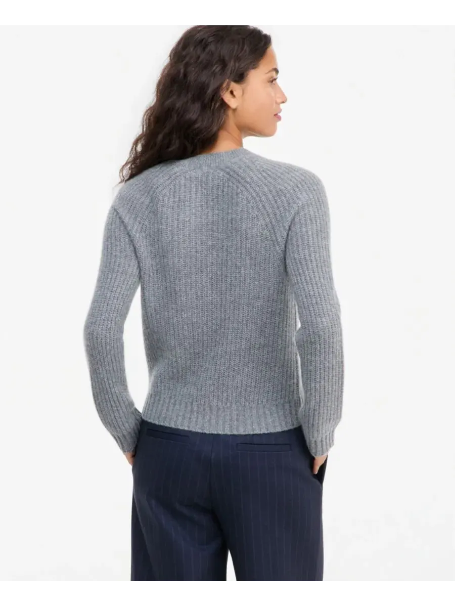 Свитер с круглым вырезом 100% кашемир Shaker Stitch Charter Club — изображение 2 из 3, серый