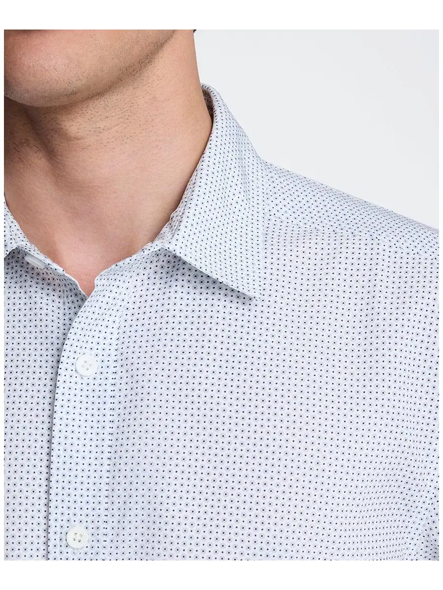 Мужская рубашка с коротким рукавом, slim-fit Kenneth Cole — изображение 4 из 6, белый