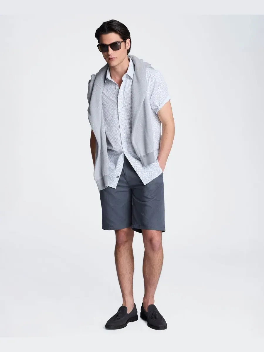 Мужская рубашка с коротким рукавом, slim-fit Kenneth Cole — изображение 6 из 6, белый