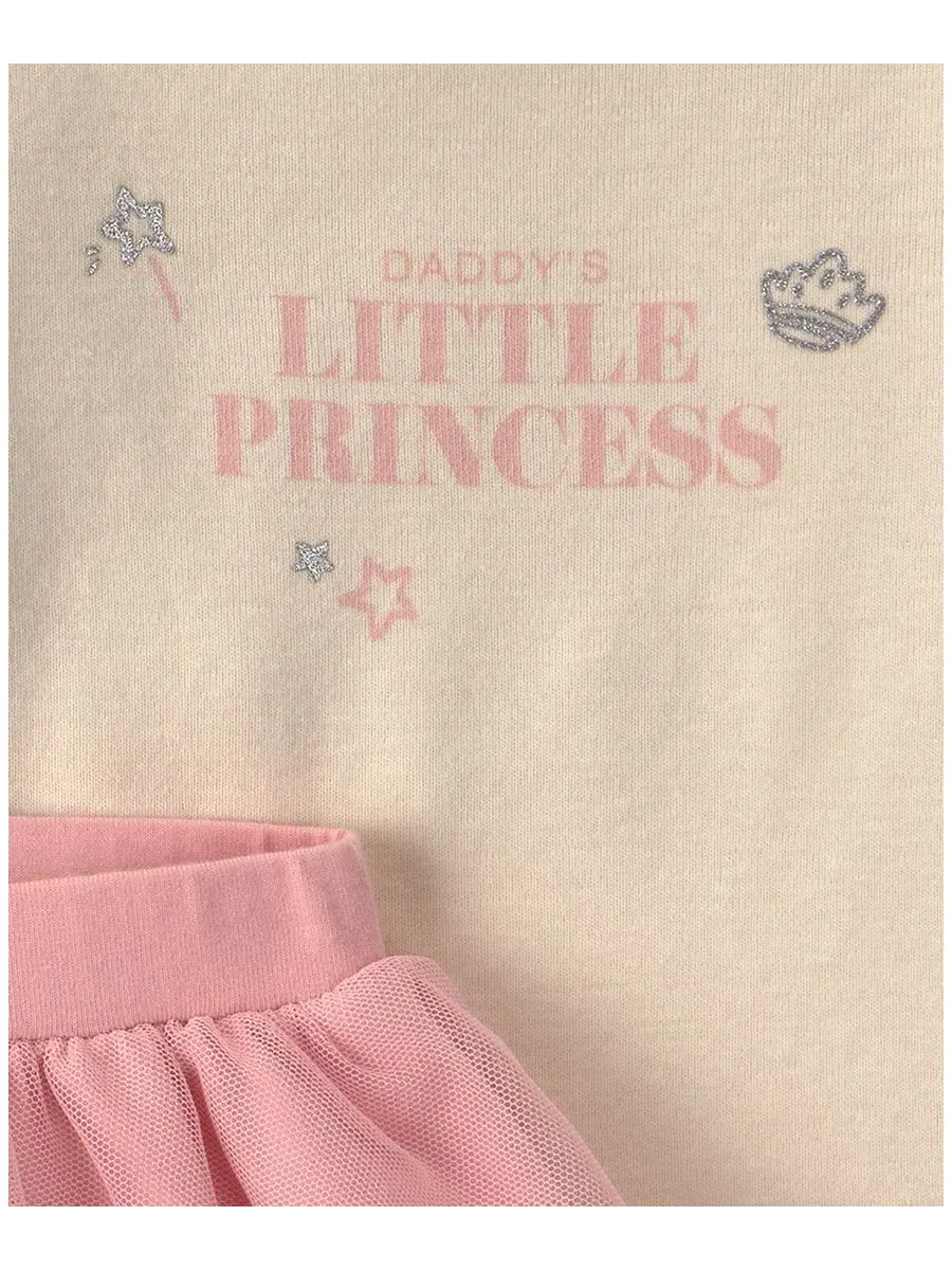 Комплект из боди и брюк с юбкой-пачкой, модель Daddy's Little Princess Carter's — изображение 2 из 4, розовый/кремовый