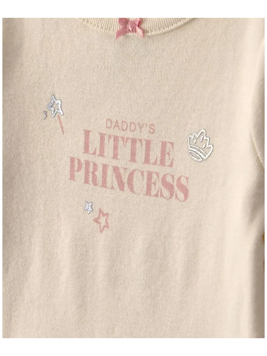 Комплект из боди и брюк с юбкой-пачкой, модель Daddy's Little Princess Carter's — изображение 3 из 4, розовый/кремовый