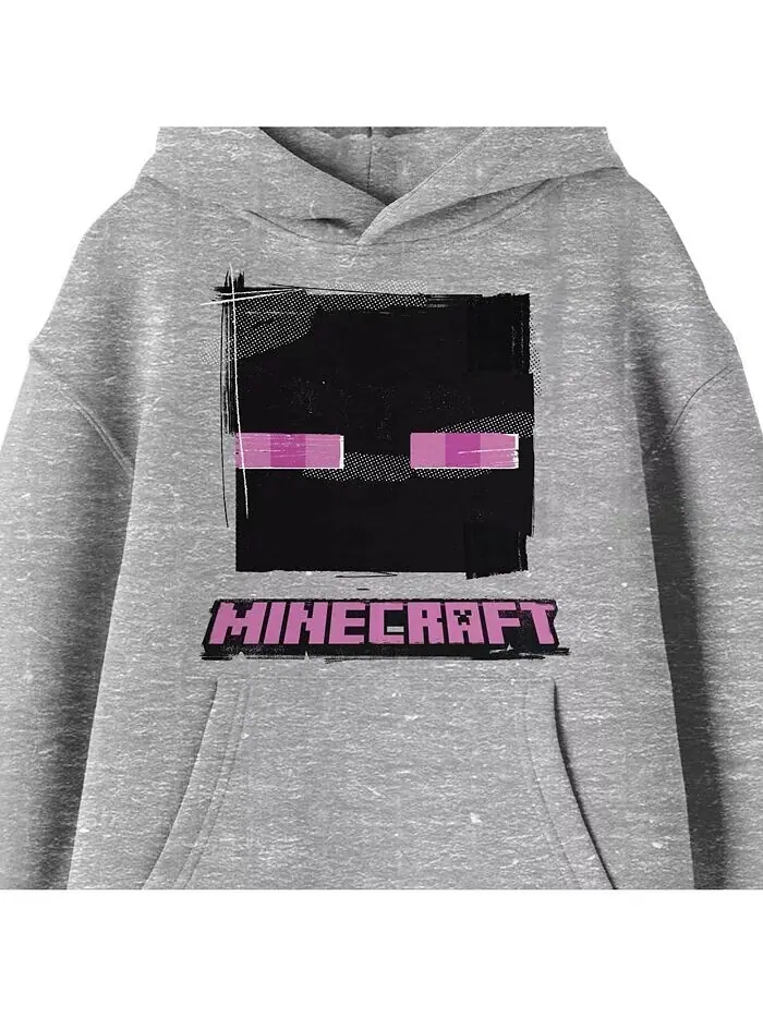 Спортивная толстовка с капюшоном Enderman Face для мальчиков с длинным рукавом, молодежная, размер — изображение 2 из 3