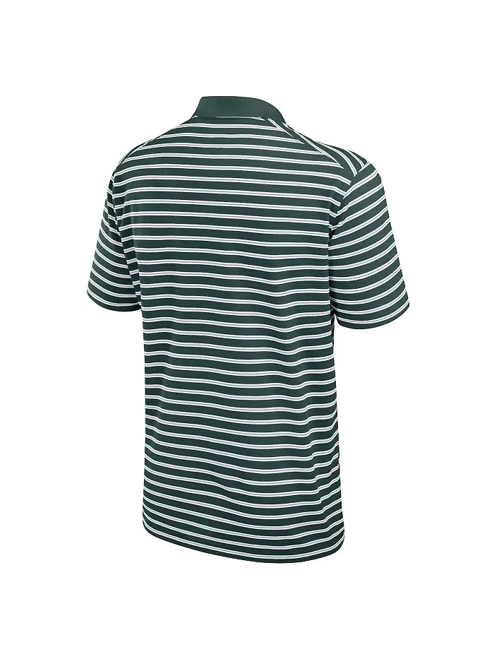 Мужская поло Michigan State Spartans Primetime Victory Striped Performance Nike — изображение 2 из 5, зеленый белый