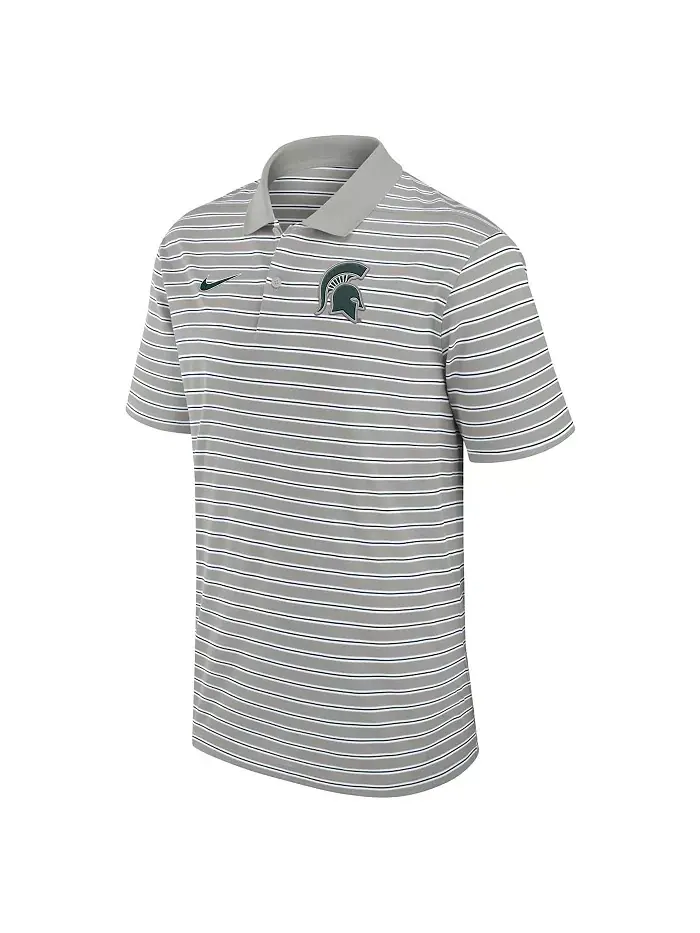 Мужская поло Michigan State Spartans Primetime Victory Striped Performance Nike — изображение 4 из 5, зеленый белый