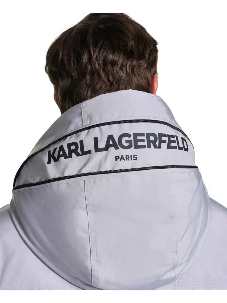 Парка с капюшоном KARL LAGERFELD PARIS — изображение 4 из 7, серый