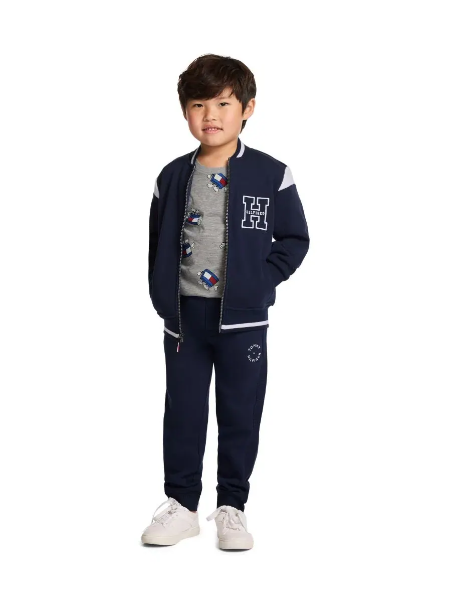 Флисовая куртка с принтом в полоску Collegiate Varsity Tommy Hilfiger — изображение 2 из 10, темно-синий
