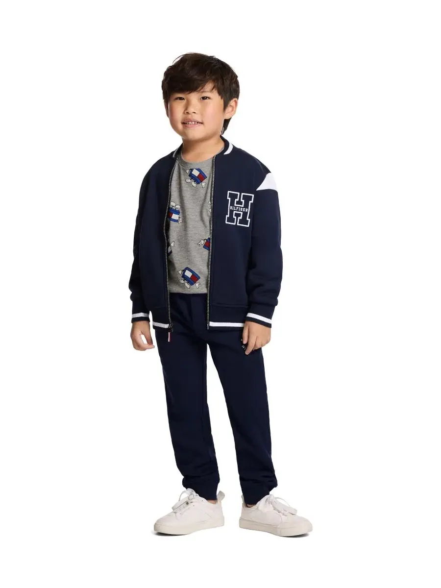 Флисовая куртка с принтом в полоску Collegiate Varsity Tommy Hilfiger — изображение 3 из 10, темно-синий