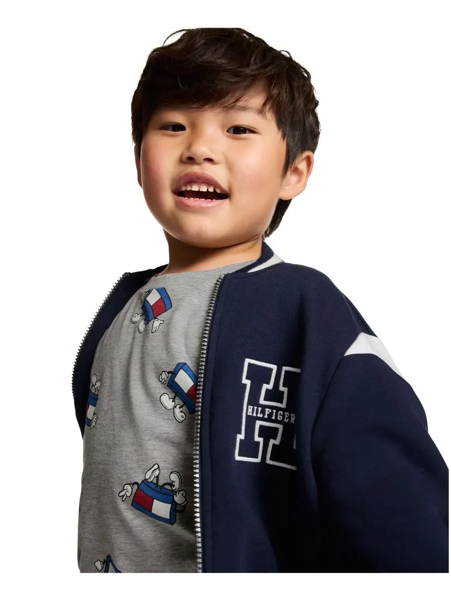 Флисовая куртка с принтом в полоску Collegiate Varsity Tommy Hilfiger — изображение 5 из 10, темно-синий