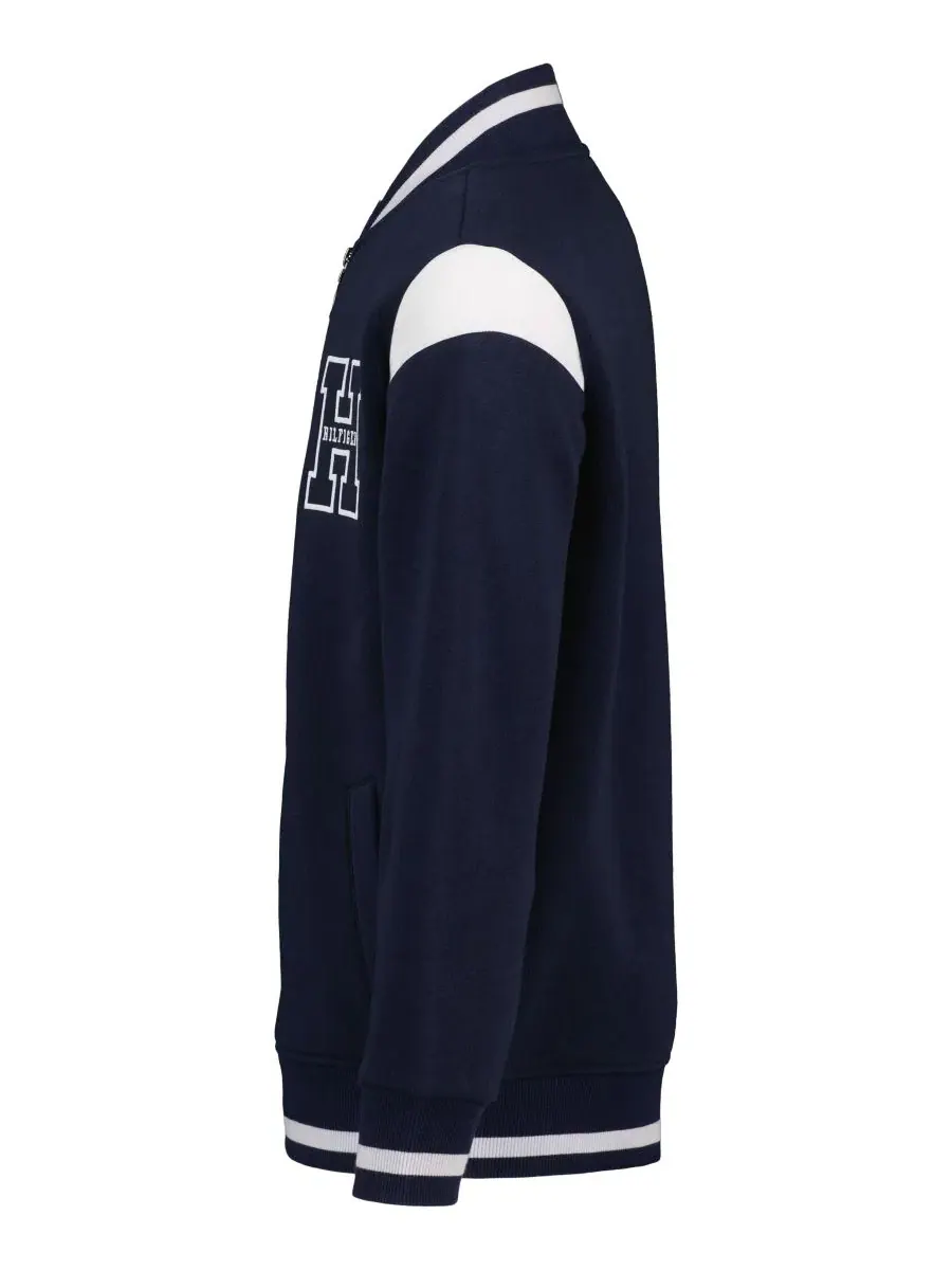 Флисовая куртка с принтом в полоску Collegiate Varsity Tommy Hilfiger — изображение 7 из 10, темно-синий