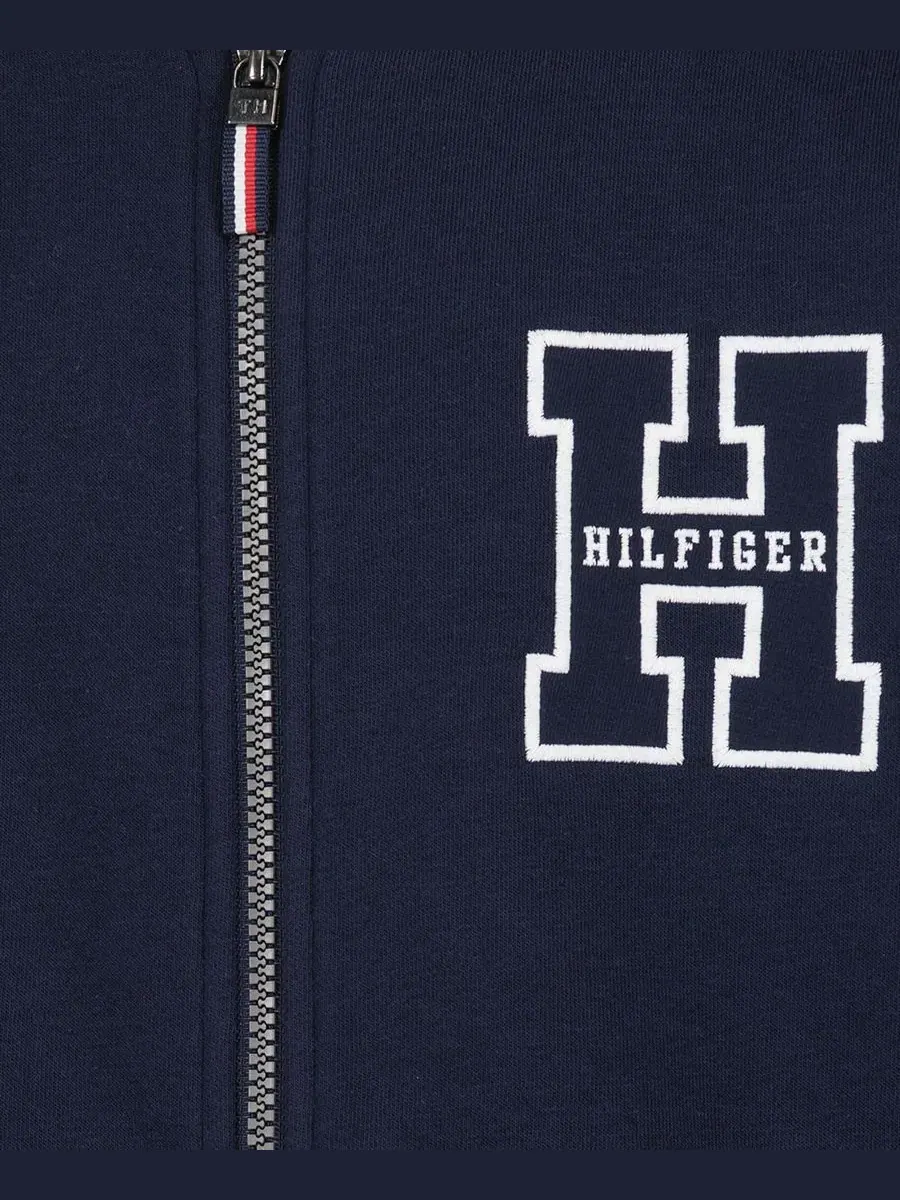 Флисовая куртка с принтом в полоску Collegiate Varsity Tommy Hilfiger — изображение 10 из 10, темно-синий