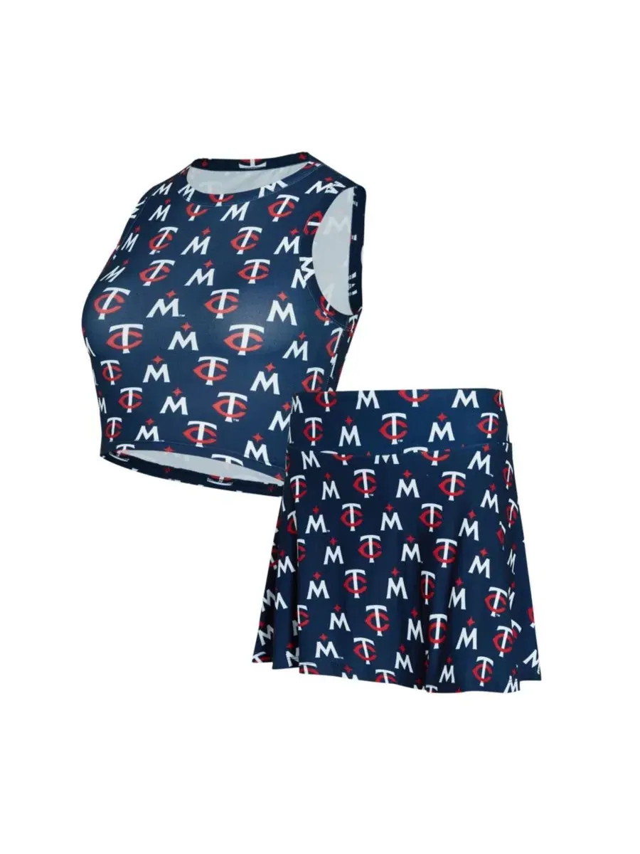 Комплект майка и юбка-шорты с логотипом Minnesota Twins Concepts Sport — изображение 3 из 4, темно-синий