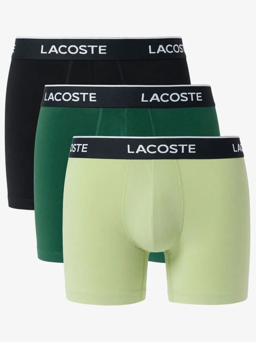 Комплект трусов-боксеров с логотипом Lacoste, 3 пары