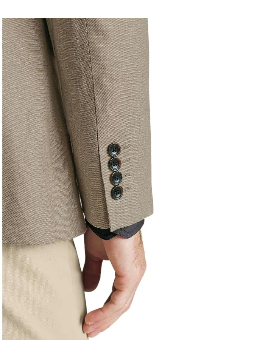 Мужской пиджак slim fit с лацканами Charles Tyrwhitt — изображение 3 из 5, известняк