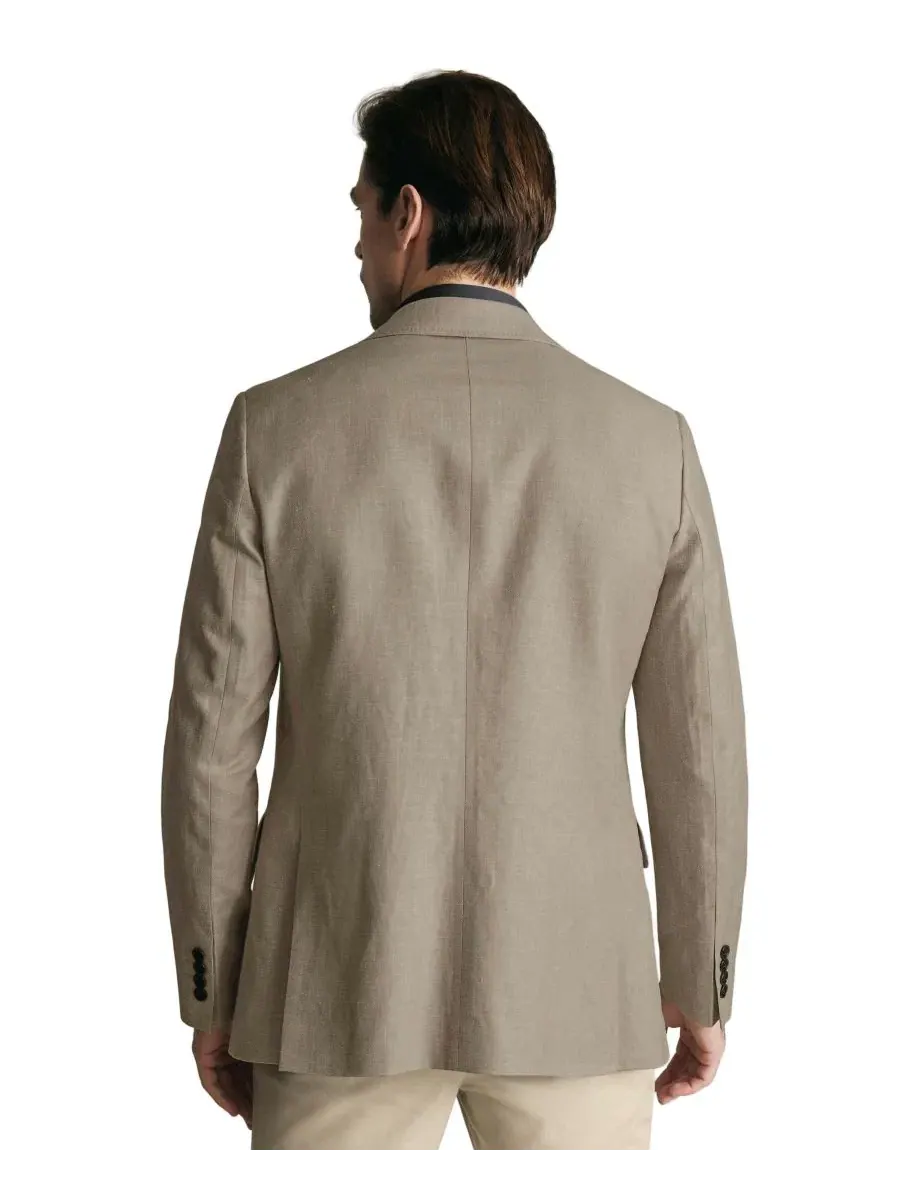 Мужской пиджак slim fit с лацканами Charles Tyrwhitt — изображение 4 из 5, известняк