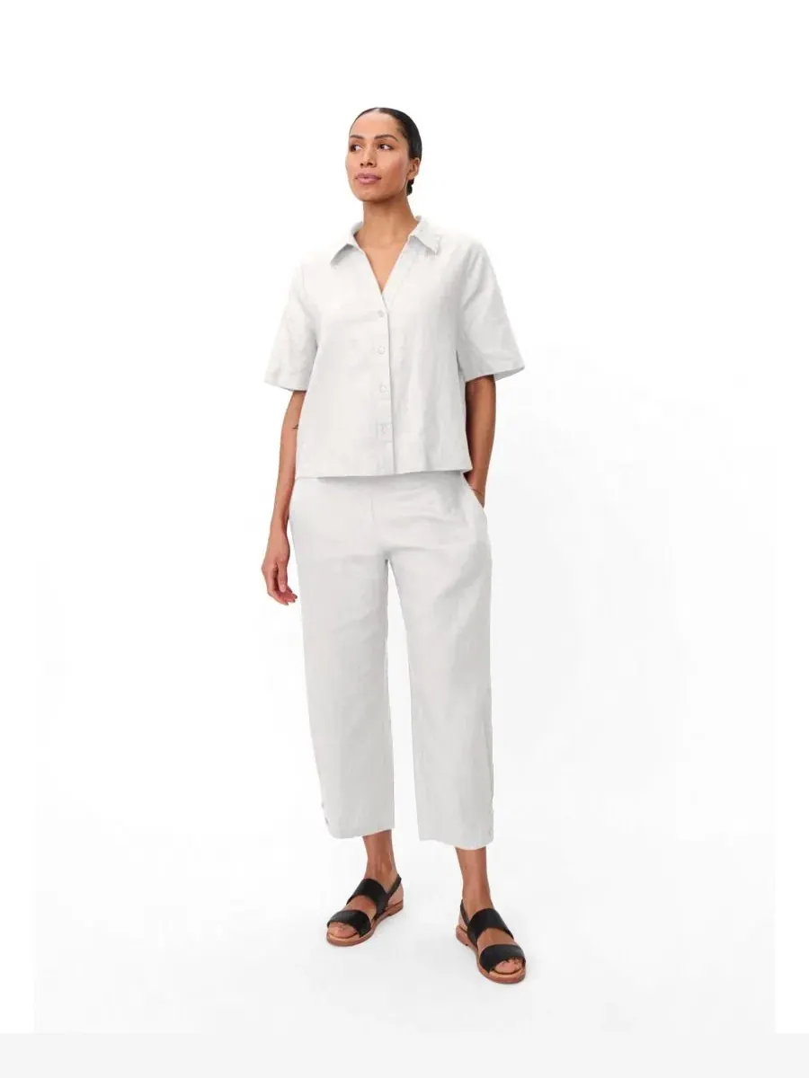 Женская рубашка из льна Mairyssa Smock Back Linen Shirt Masai Copenhagen — изображение 2 из 6, белый