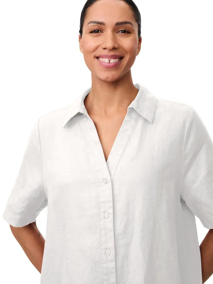 Женская рубашка из льна Mairyssa Smock Back Linen Shirt Masai Copenhagen — изображение 4 из 6, белый