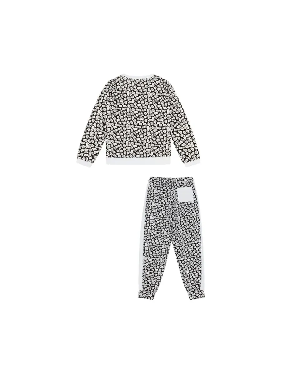 Mixed Up Clothing Детский комплект: толстовка с круглым вырезом и спортивные штаны - черно-белый — изображение 2 из 6