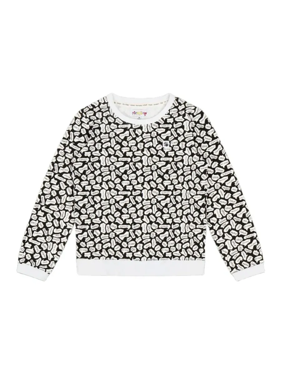 Mixed Up Clothing Детский комплект: толстовка с круглым вырезом и спортивные штаны - черно-белый — изображение 5 из 6