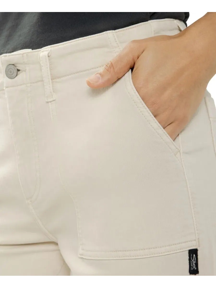 Джинсы женские с широкой штаниной Knit Flex Silver Jeans Co. — изображение 3 из 5, бежевый