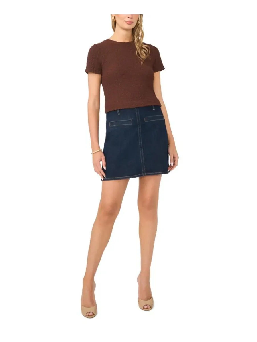 Топ с коротким рукавом Vince Camuto — изображение 2 из 6, коричневый