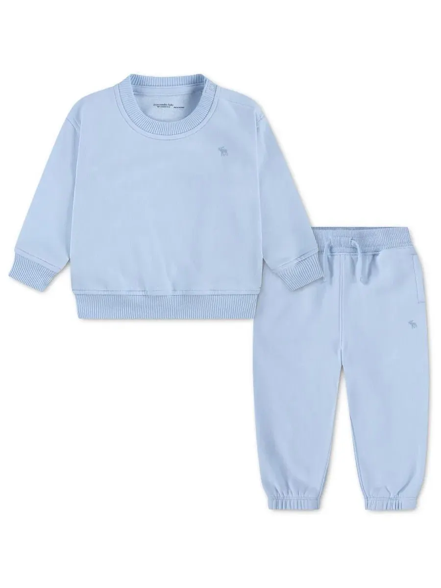 Комплект из худи и брюк с кенгуру-карманом, Baby's Essential Crew Top and Pants Set abercrombie kids
