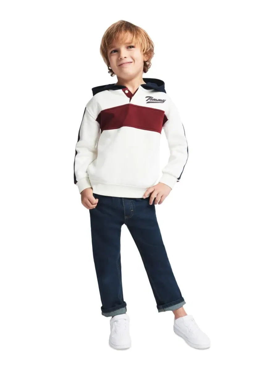Комплект худи и джинсовых брюк для мальчика, 2 предмета Tommy Hilfiger — изображение 3 из 5, темно-синий