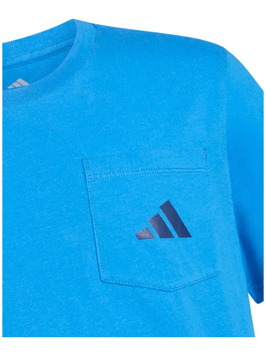Комплект из футболки и шорт с принтом adidas — изображение 5 из 6, синий