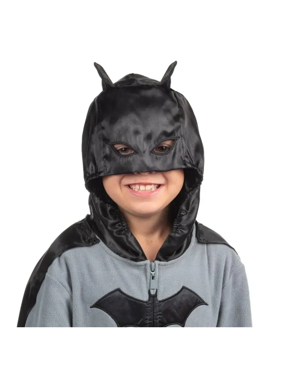 Детский пижамный комбинезон с капюшоном и маской Batman — изображение 3 из 3, черный