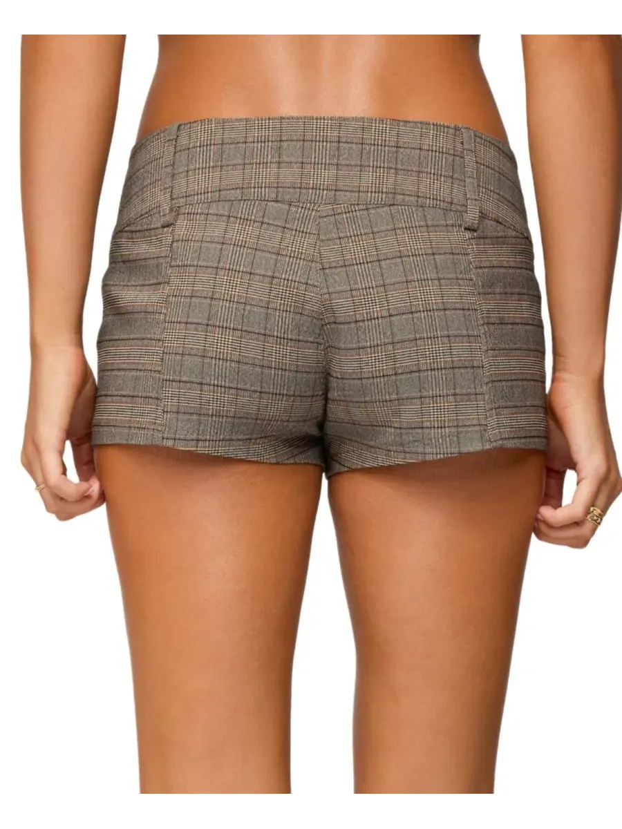 Шорты с принтом в клетку Ayvey Plaid Tailored Micro Edikted — изображение 2 из 5, коричневый