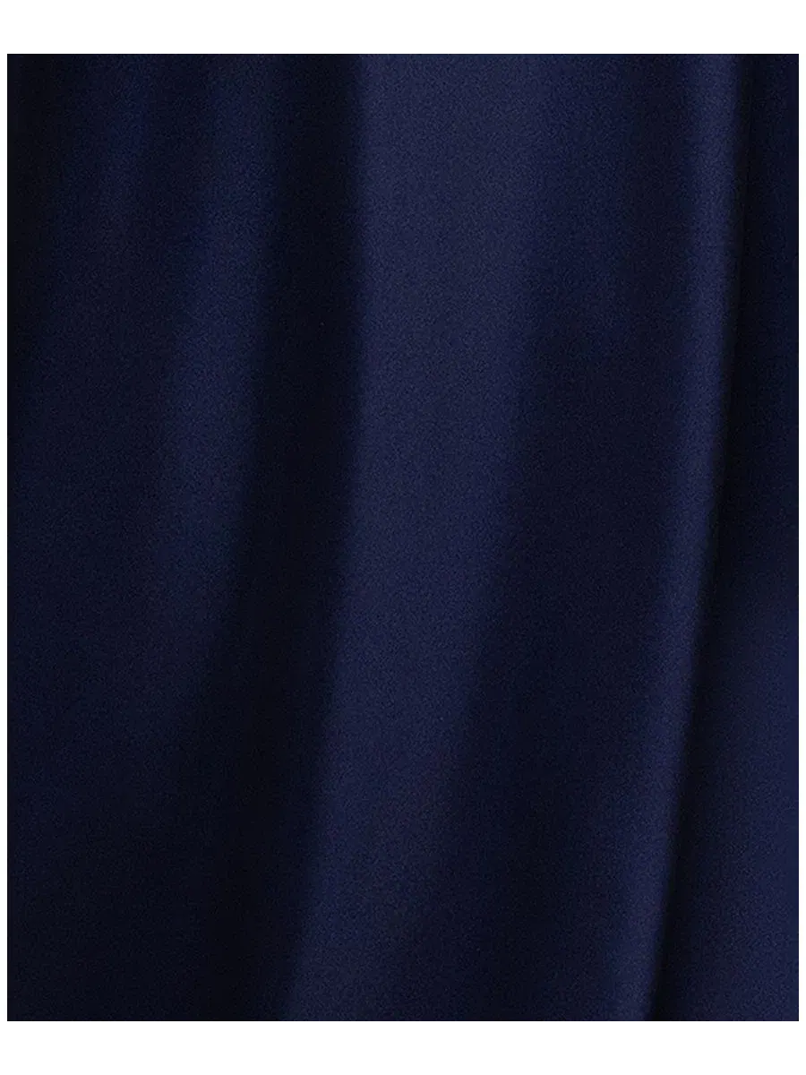 Платье вечернее с принтом Twist Bodice Satin Tie Back Floor Length Gown Blondie Nites — изображение 5 из 5, темно-синий