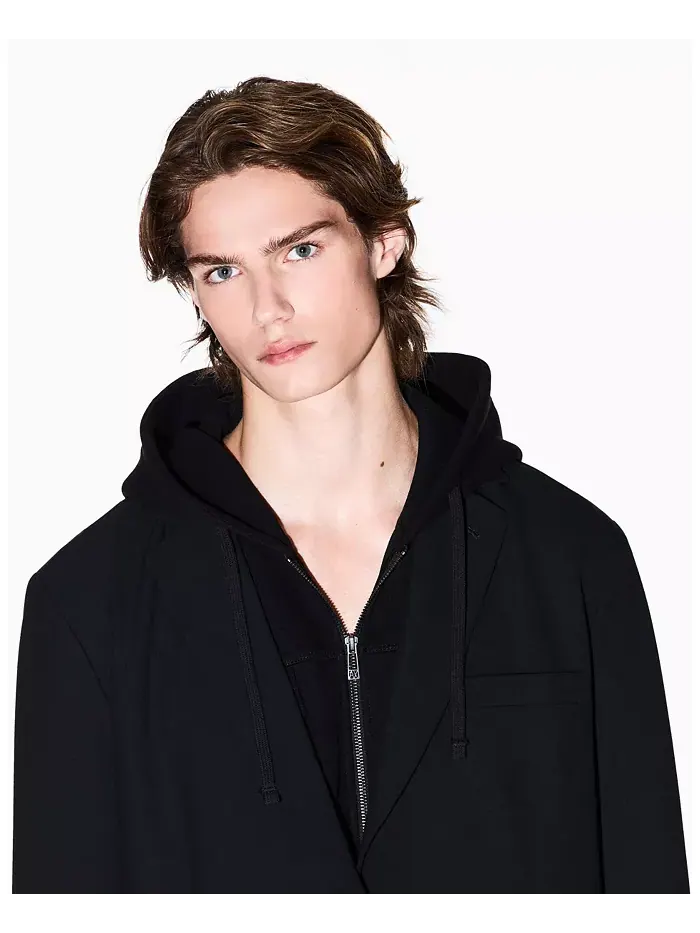 Мужской однобортный шерстяной блейзер Night Lab A|X Armani Exchange — изображение 3 из 5, черный