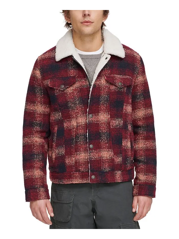 Мужская куртка дальнобойщика в клетку на флисовой подкладке Levi's