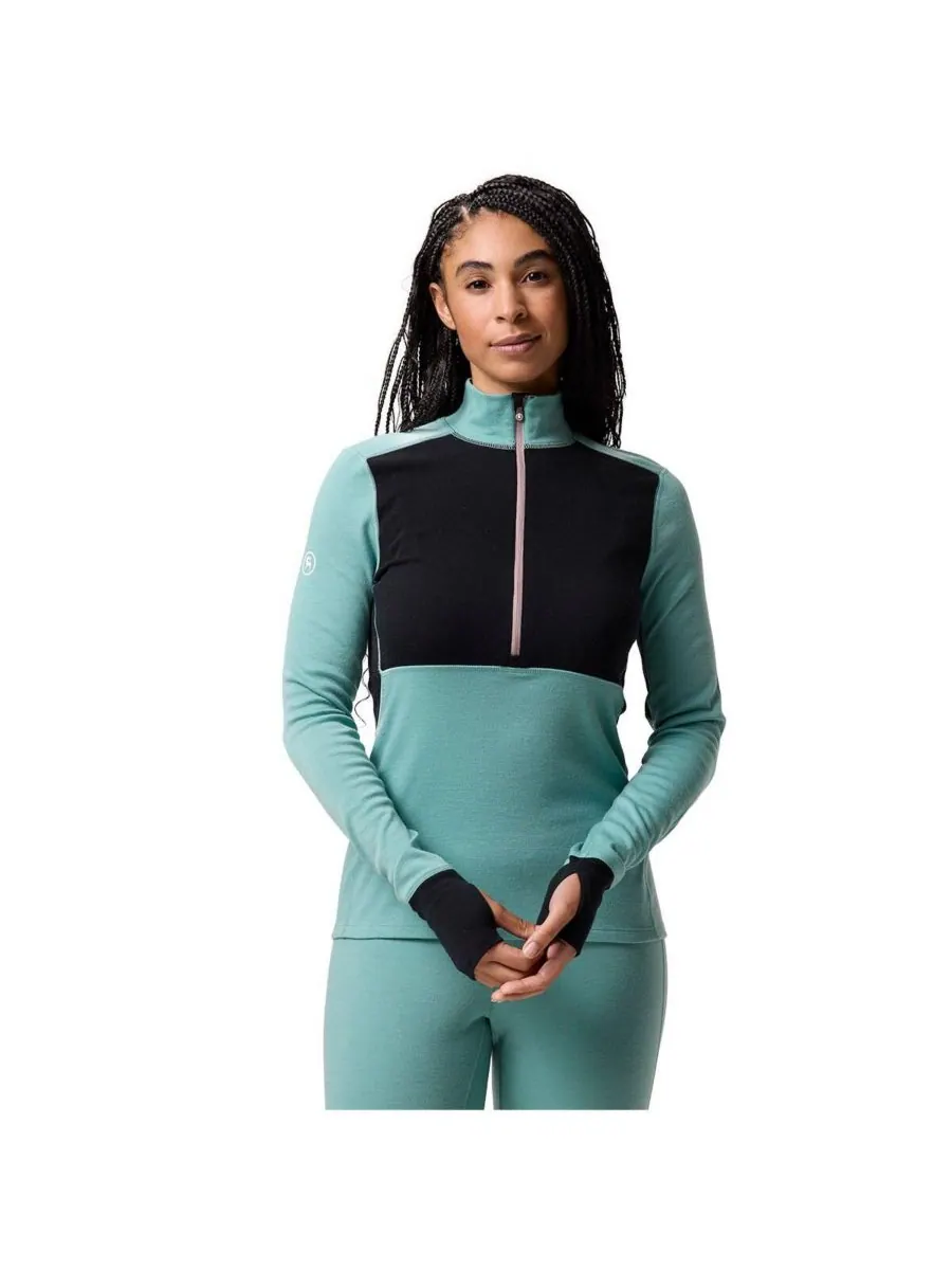 Женская термофутболка Cedars RWS Merino Mid-Wt с застежкой-молнией на четверть длины, средней