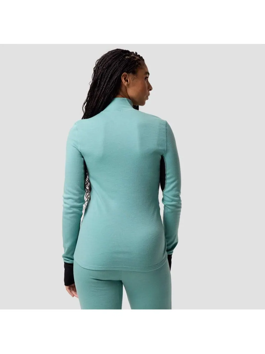Женская термофутболка Cedars RWS Merino Mid-Wt с застежкой-молнией на четверть длины, средней — изображение 2 из 5, синий