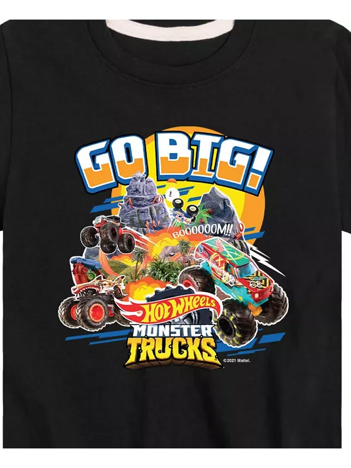 Футболка с принтом Hot Wheels Go Big для мальчиков старшего возраста — изображение 3 из 3, черный