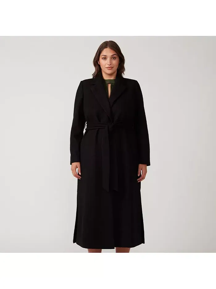 Длинное черное пальто ниже колена Charmed Robe ESTELLE