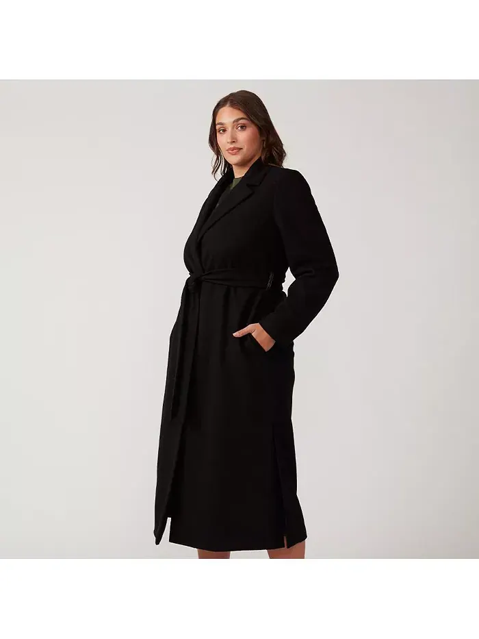 Длинное черное пальто ниже колена Charmed Robe ESTELLE — изображение 2 из 2, черный