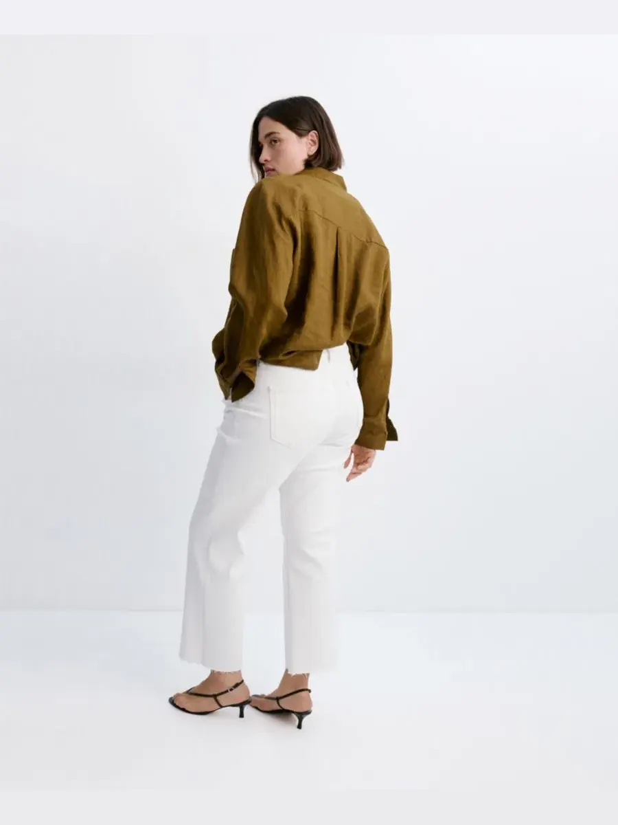 Джинсы Sienna Flared Cropped скинни MANGO — изображение 5 из 9, белый