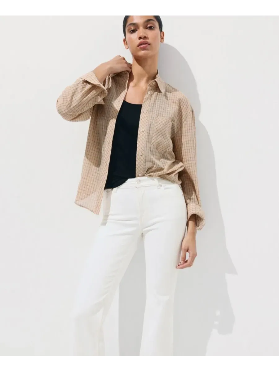 Джинсы Sienna Flared Cropped скинни MANGO — изображение 7 из 9, белый