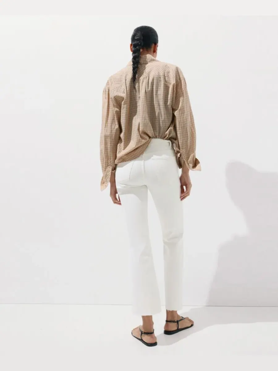 Джинсы Sienna Flared Cropped скинни MANGO — изображение 8 из 9, белый