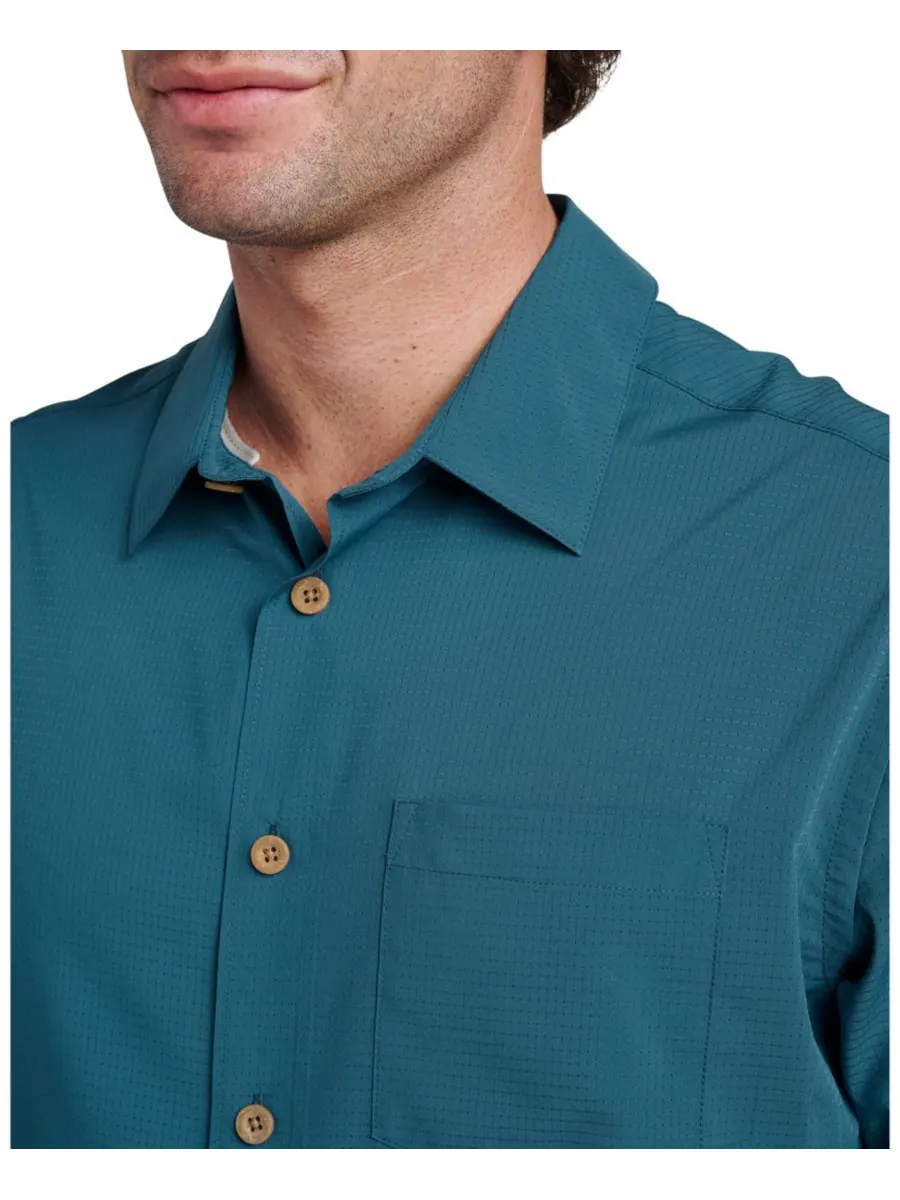 Мужская рубашка Quiksilver Comfort-Fit Quiksilver Waterman — изображение 2 из 3, бирюзовый