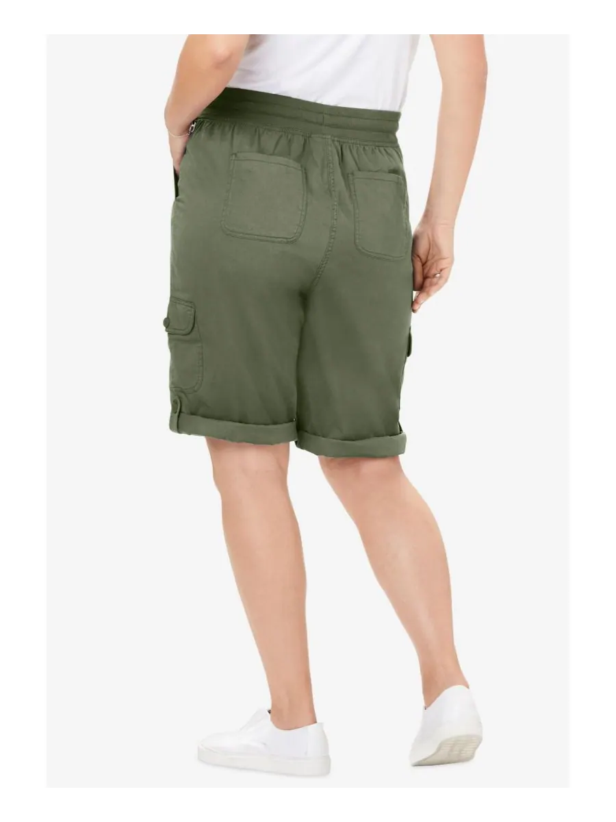 Женские шорты-карго Within Convertible Length Cargo Bermuda/Short Woman Within — изображение 3 из 3, оливковый зеленый