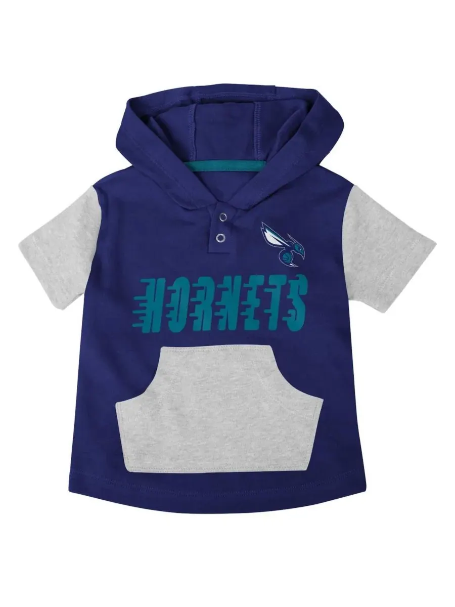 Комплект для малыша с принтом Charlotte Hornets, боди без рукавов, худи-футболка и шорты Outerstuff — изображение 4 из 5