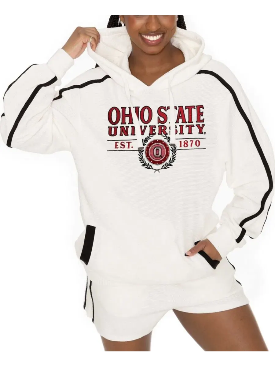Комплект из худи и шорт с контрастными полосами Ohio State Buckeyes Down, Set, Go Gameday Couture