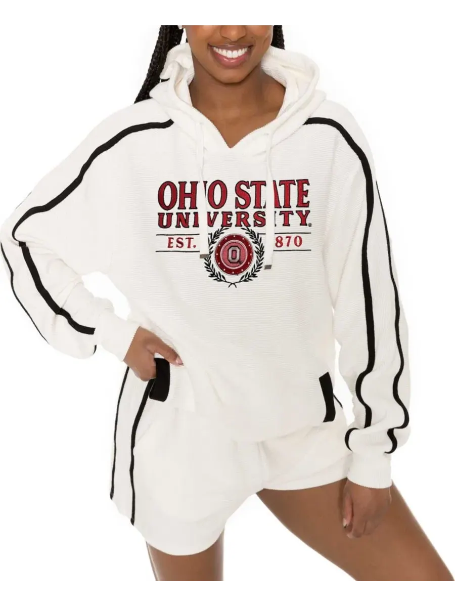 Комплект из худи и шорт с контрастными полосами Ohio State Buckeyes Down, Set, Go Gameday Couture — изображение 3 из 5