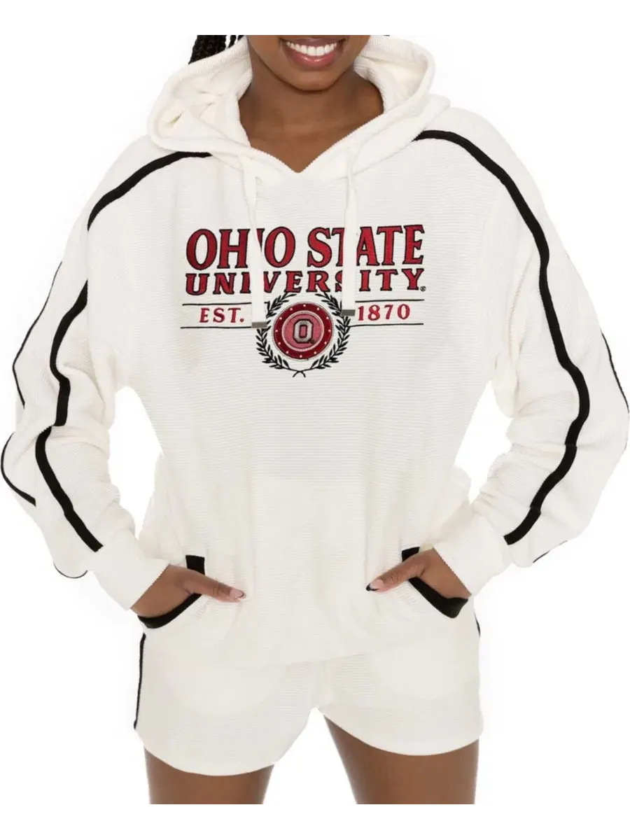 Комплект из худи и шорт с контрастными полосами Ohio State Buckeyes Down, Set, Go Gameday Couture — изображение 4 из 5