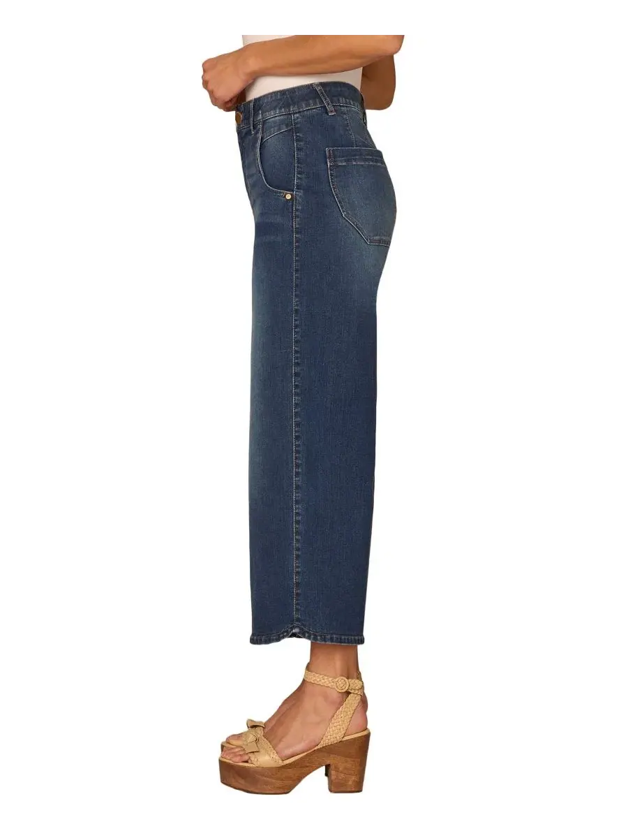 Джинсы с широкими штанинами Petite Cropped Wide-Leg Jeans Democracy — изображение 2 из 5, синий