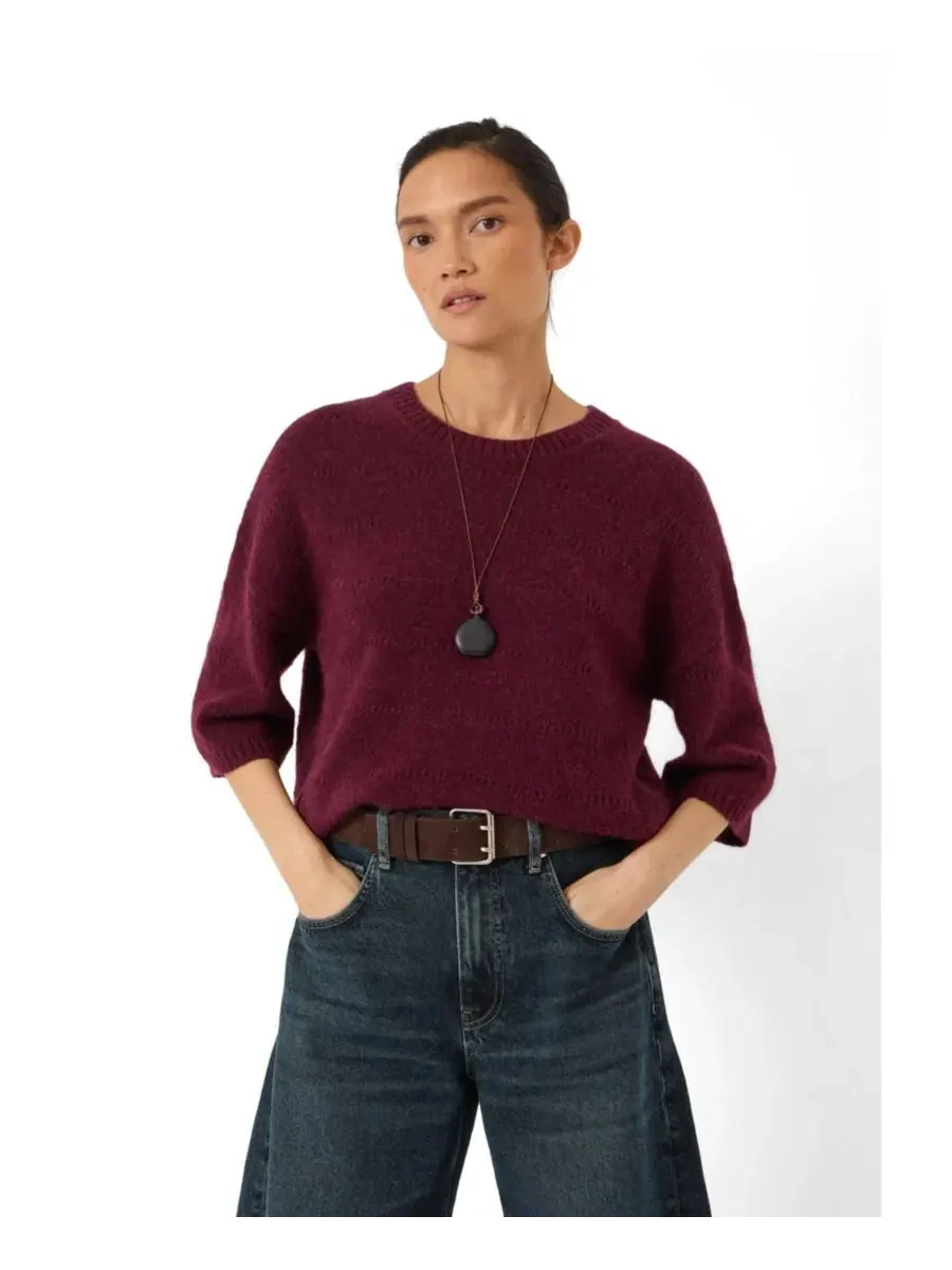 Свитер с 3/4 рукавом Arlette Gathered Sleeve Hush — изображение 1 из 5, бордовый