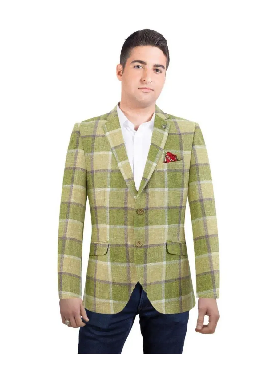 Мужской пиджак спортивный с крупной клеткой, Slim Fit Elie Balleh
